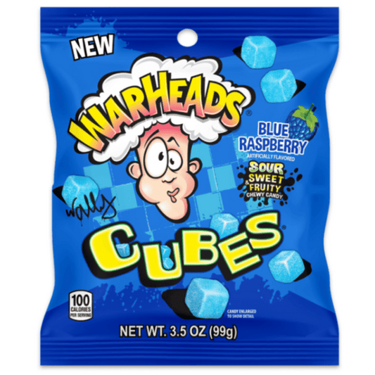 Warheads Blue Raspberry Cubes Bag 99g
